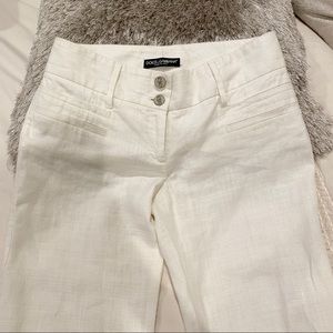 Dolce & Gabbana White Linen Pants